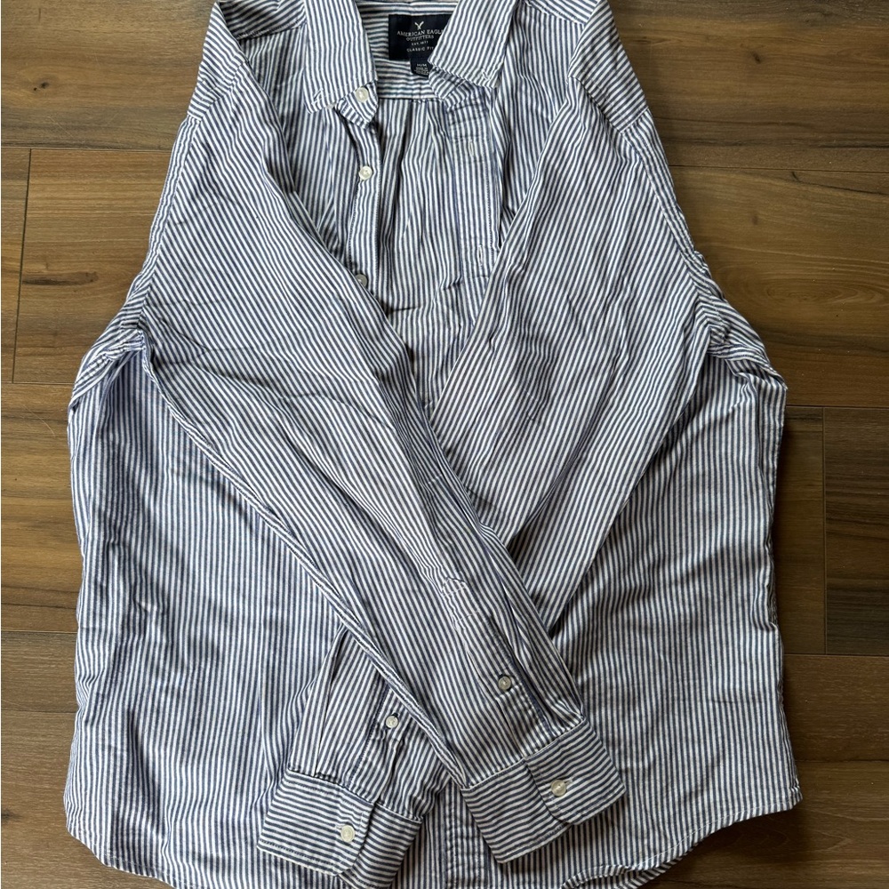 Men's Striped Shirt - Black and White